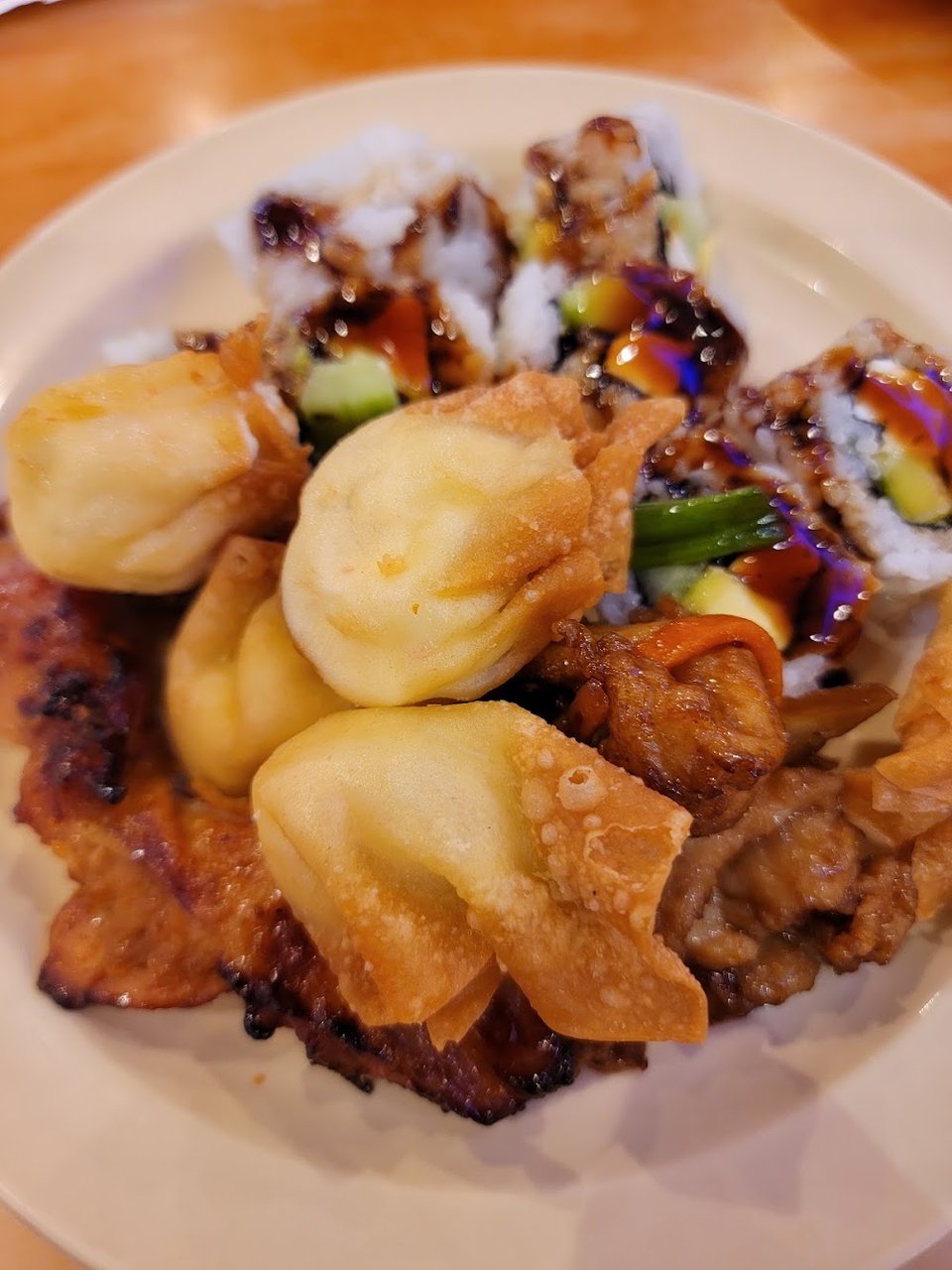 Menu layout with buffet favorites listed.