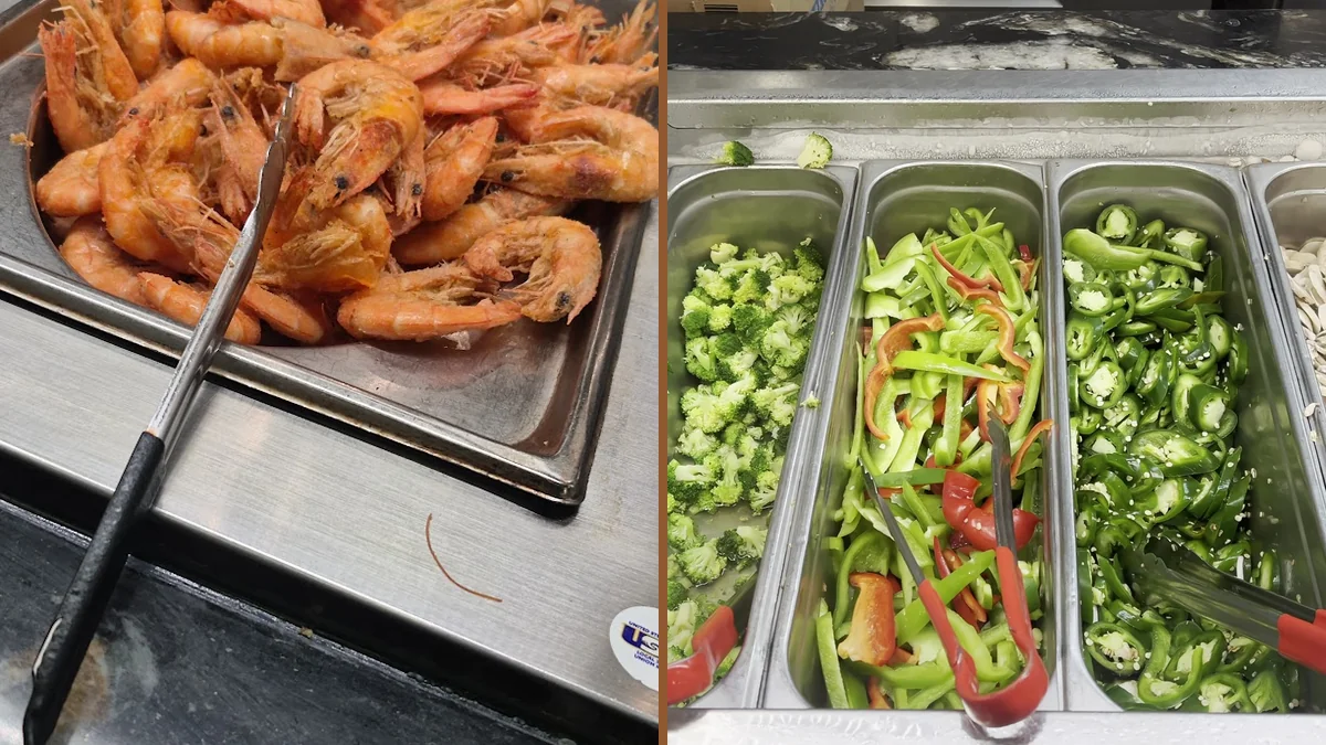 Bright counter area with takeaway options.